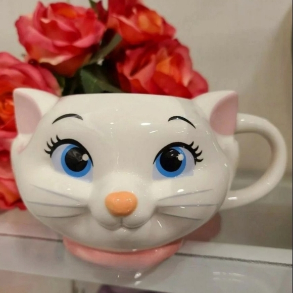 DISNEY Ceramic 3D Mug Cup Marie Aristocats White Cat Kitten Pink Coquette Bow - Picture 7 of 7